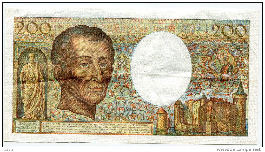 Dd France 200 Francs "" MONTESQUIEU "" 1987 # 17 - 200 F 1981-1994 ''Montesquieu''