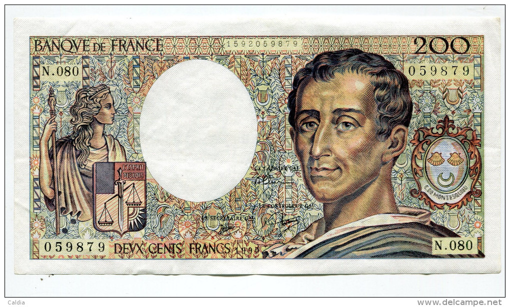 Dd France 200 Francs "" MONTESQUIEU "" 1990 # 6 - 200 F 1981-1994 ''Montesquieu''