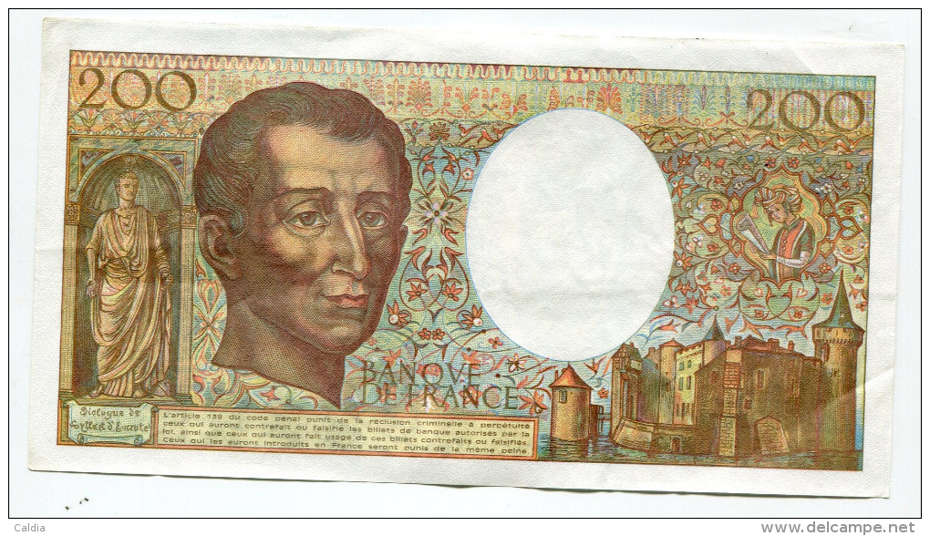 Dd France 200 Francs "" MONTESQUIEU "" 1990 # 6 - 200 F 1981-1994 ''Montesquieu''