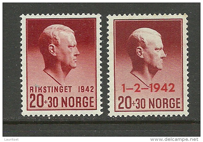 NORWEGEN Norge 1942 Norway 265 - 266 * - Ungebraucht