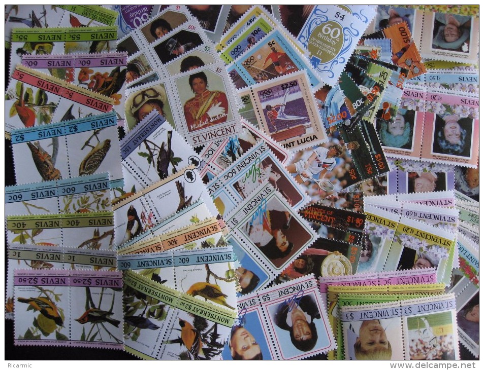 BC Islands MNH 36 Sets (309 Different Stamps) Royalty, Sports, Birds, Butterflies, Elvis, Michael Jackson & More! - Colecciones (sin álbumes)