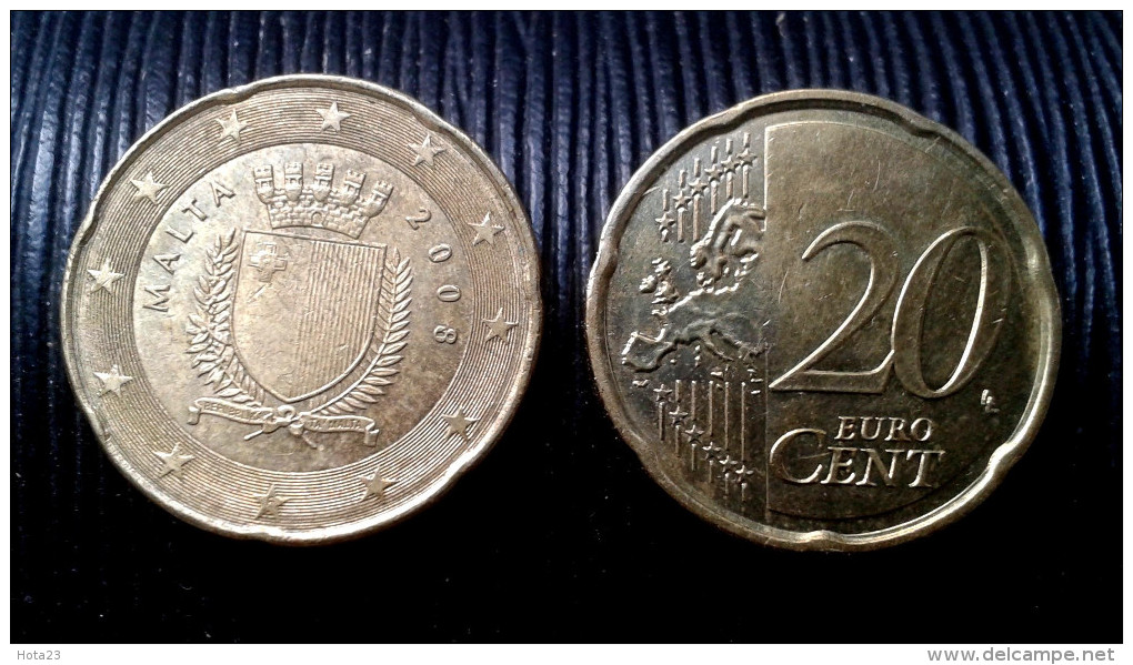 MALTA  20 Euro Cents 2008  EIRO CIRCULEET COIN - Malta