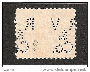 Perforadas/perfin/perfore/lochung     Republica De Cuba 1939 5 Centavos Sc # 358  Ed # 332 RV & Co - Oblitérés