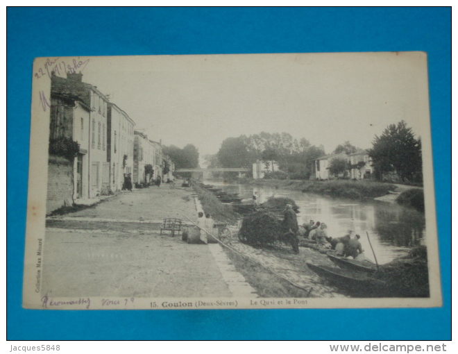 79) Coulon - N° 15 - Le Quai Et Le Pont  ( Lavandières ) - Année 1917 - EDIT - Ménard - Coulonges-sur-l'Autize