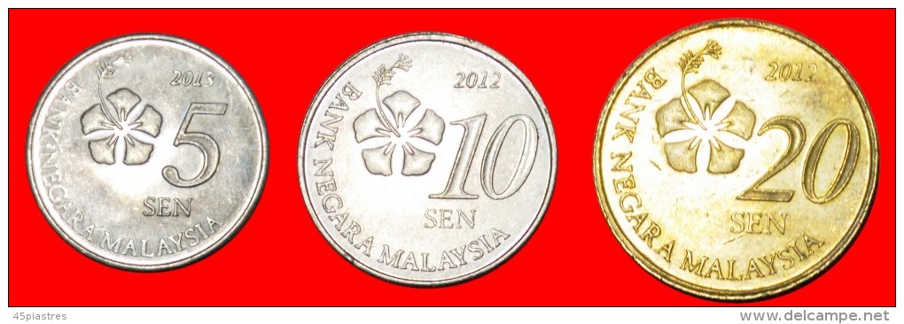 * NEW EMISSION (2011-2023): MALAYSIA  5-10-20 SEN 2012-2013!  LOW START  NO RESERVE! - Malesia