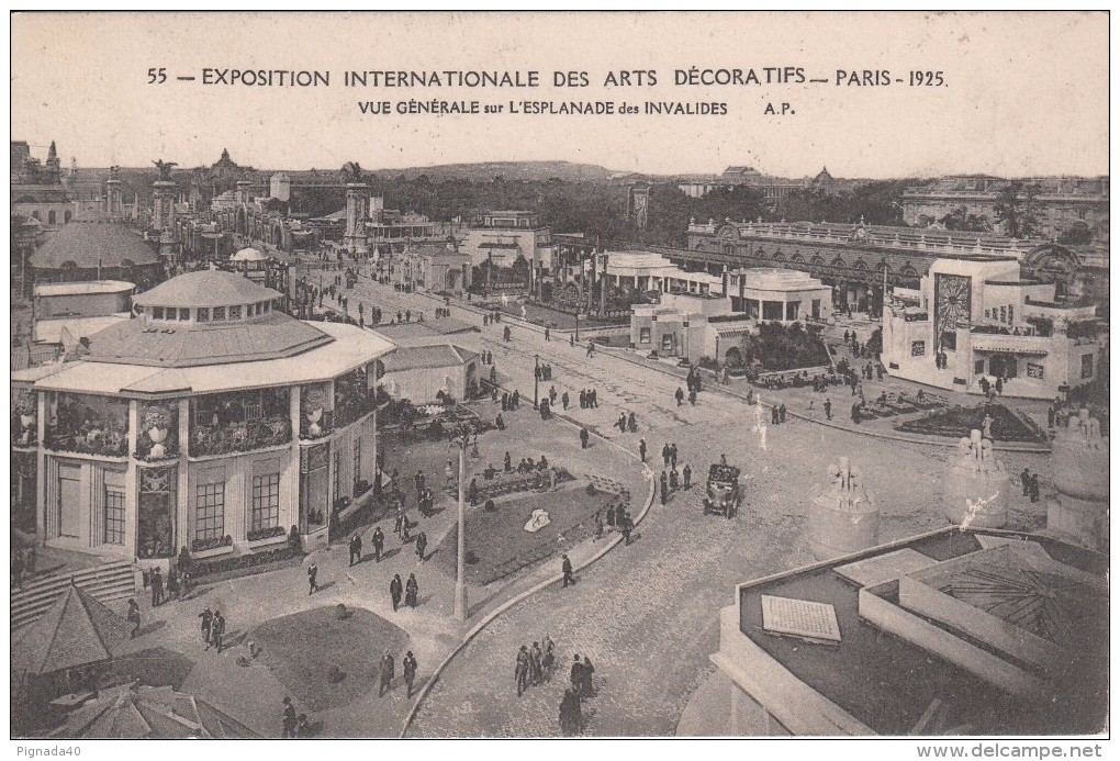 Cp , 75 , PARIS , Exposition Internationale Des Arts Décoratifs , 1925 , Vue Générale Sur L'Esplanade Des Invalides - Tentoonstellingen