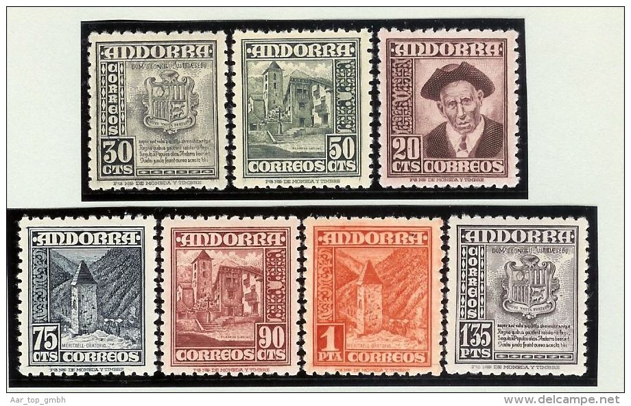 Andorra Span. 1948 Satz Mi#44-50 ** Postfrisch - Unused Stamps