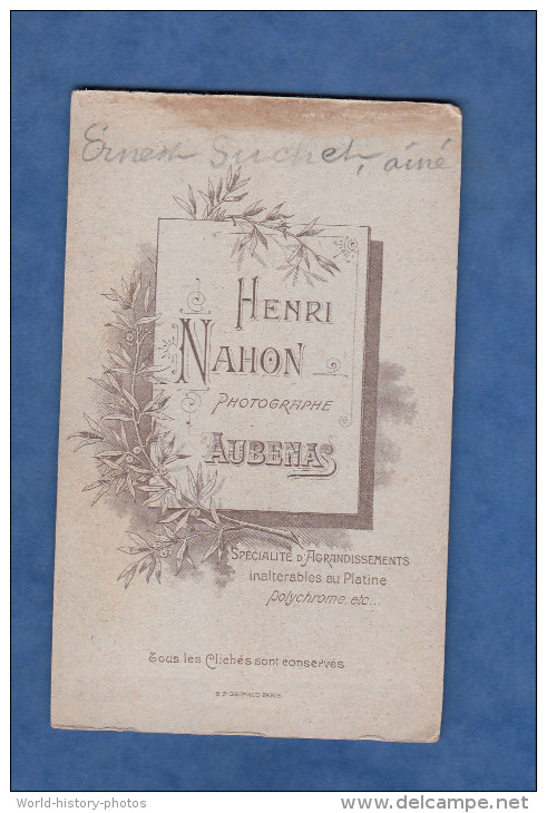 Photo Ancienne CDV Vers 1900 - AUBENAS Ardèche - Portrait D' Ernest SUCHET Homme De La Commune - Photographie Nahon - Anciennes (Av. 1900)