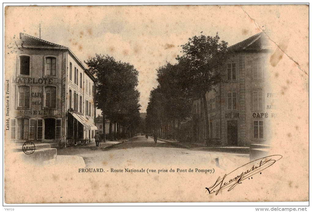 Carte Postale Ancienne De FROUARD -ROUTE NATIONALE - Frouard