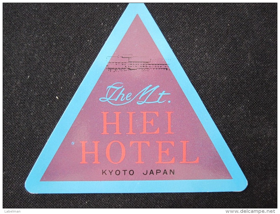 HOTEL MOTOR HOSTEL INN LODGE PENSION MOUNT HIEI KYOTO JAPAN LUGGAGE LABEL ETIQUETTE KOFFERAUFKLEBER DECAL STICKER - Hotel Labels