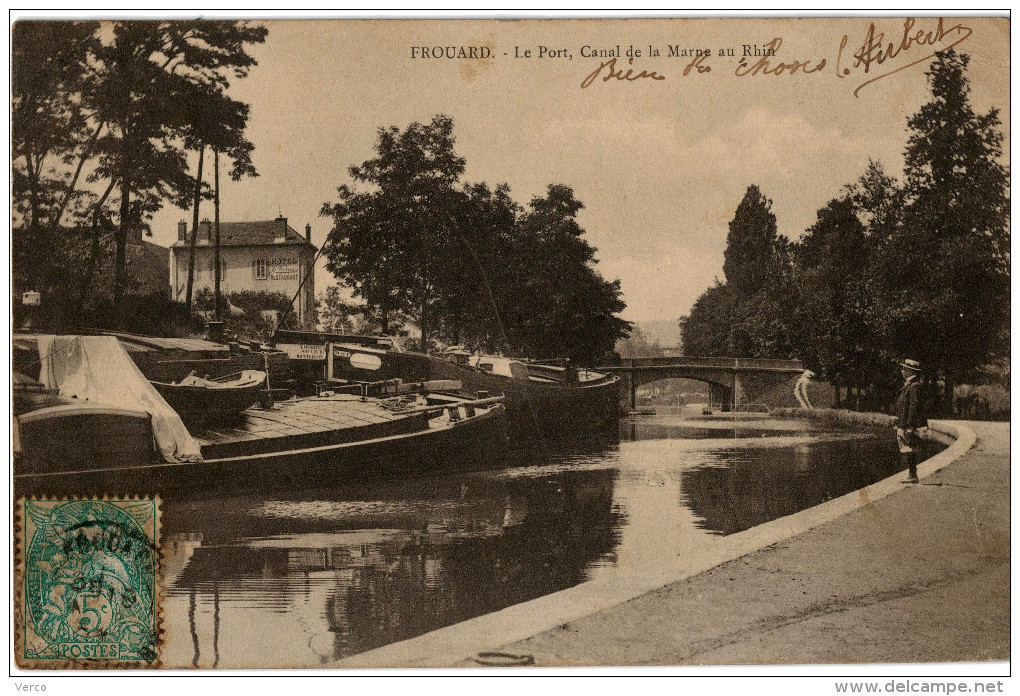 Carte Postale Ancienne De FROUARD - LE PORT, LE CANAL DE LA MARNE AU RHIN - Frouard