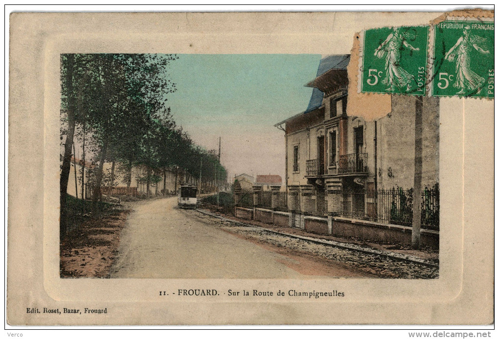 Carte Postale Ancienne De FROUARD - ROUTE DE CHAMPIGNEULLES - Frouard