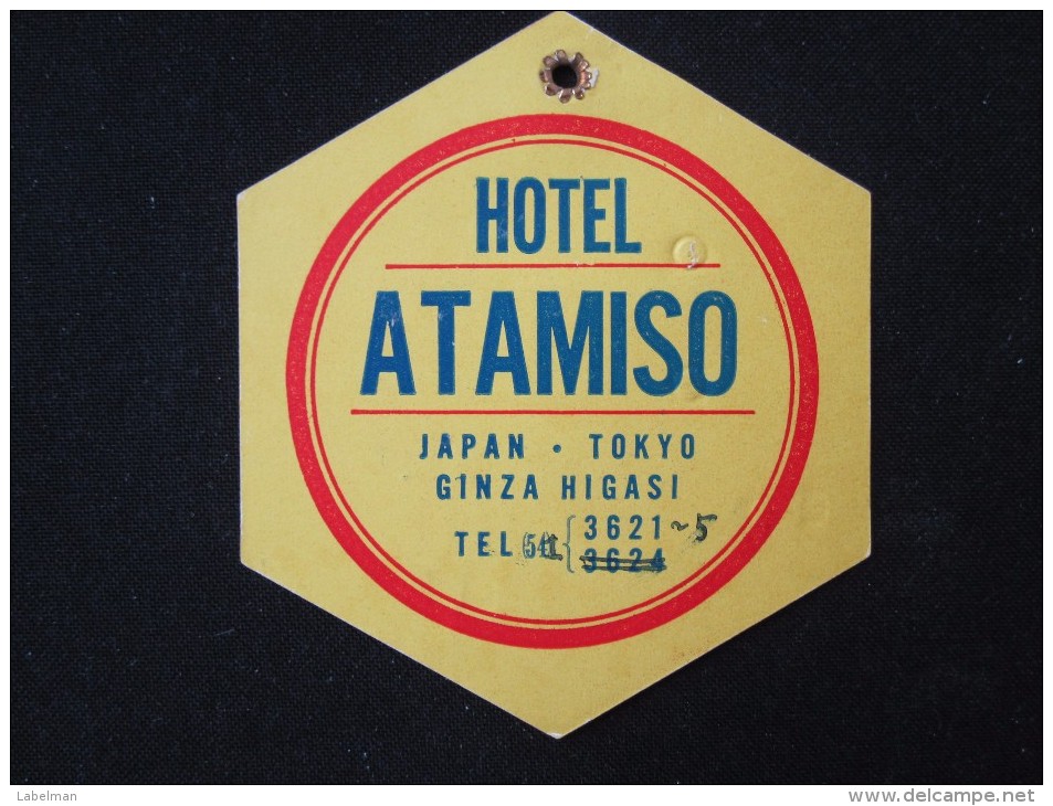 HOTEL MOTOR HOSTEL INN LODGE PENSION ATAMISO TOKYU TOKYO JAPAN LUGGAGE LABEL ETIQUETTE KOFFERAUFKLEBER DECAL STICKER - Hotelaufkleber