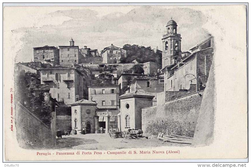 Perugia - Panorama Di Porta Pesa - Campanile Di S.maria Nuova - Alessi - Formato Piccolo Non Viaggiata - Perugia