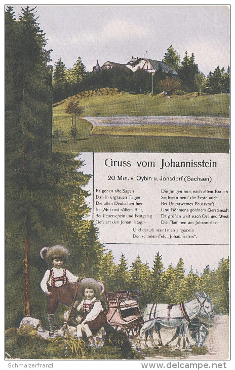 Litho AK Johannissteinbaude Gasthaus Johannisstein Baude Sage Janske Kameny Bei Oybin Hain Schanzendorf Krombach Zittau - Sudeten