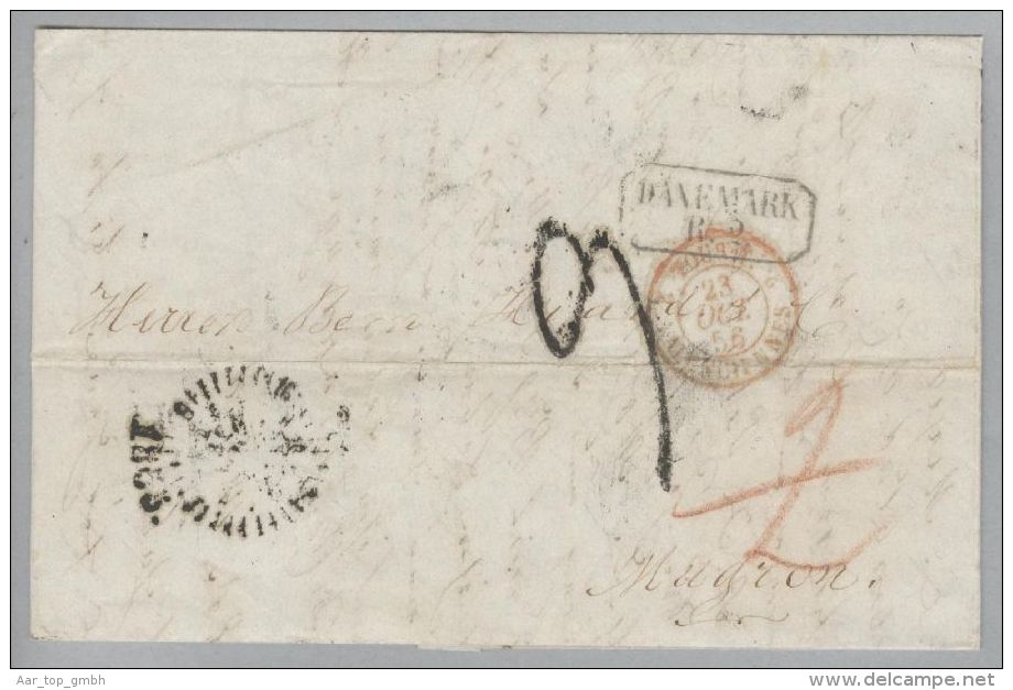 Dänemark 1856-10-23 Kopenhagen Brief Nach Mugron France - ...-1851 Vorphilatelie