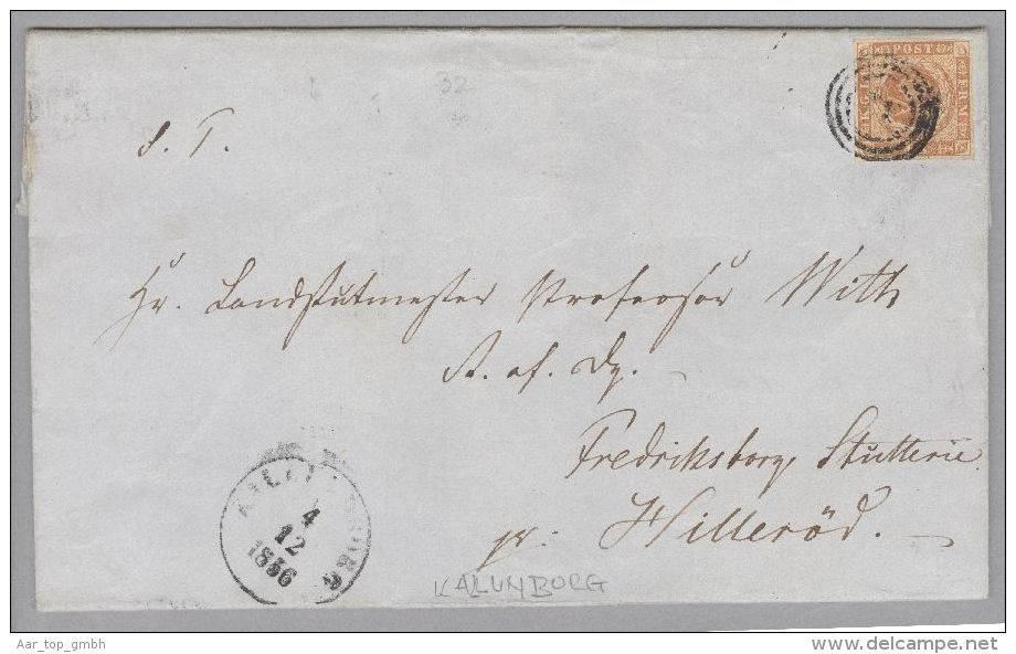 Dänemark 1856-12-04 Kalunburg Brief Mit Mi#4 - Storia Postale