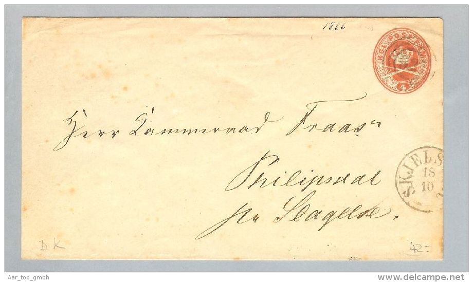 Dänemark 1866-10-18 GS Nr.O 92 Skjels. - Entiers Postaux