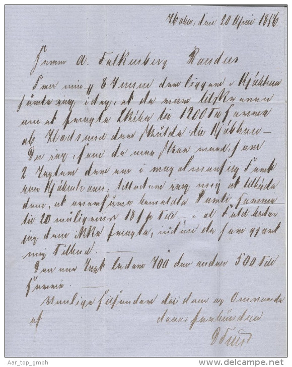 Dänemark 1856-04-20 Horroe Brief Mit Mi#4 3-Ringstempel Nach Randers - Storia Postale