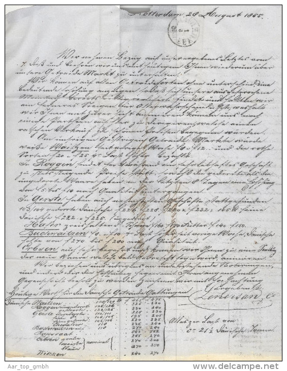 Dänemark 1855-09-01 Frederica (Brief Aus Rotterdam) Mit Mi#4 Nach Randers - Brieven En Documenten