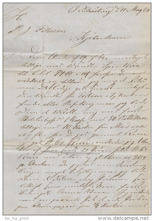 Dänemark 1864-05-11 Rudkjobing Brief Mit Mi#9 Ring-O #59 Nach Kopenhagen - Lettres & Documents