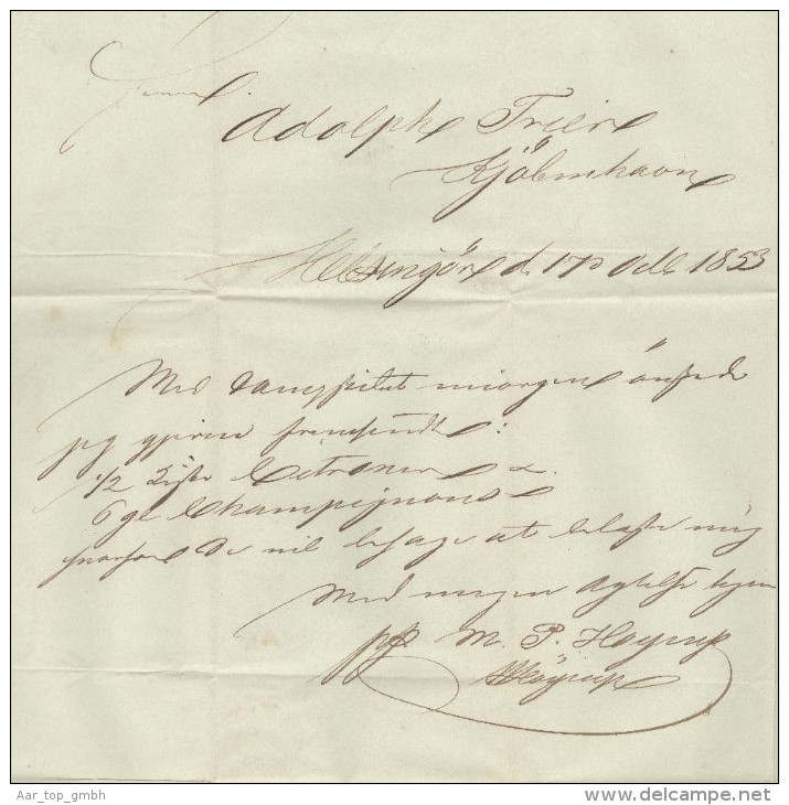 Dänemark 1853-10-16 Helsingör Brief Mit Mi#IIa Nach Kopenhagen - Oblitérés