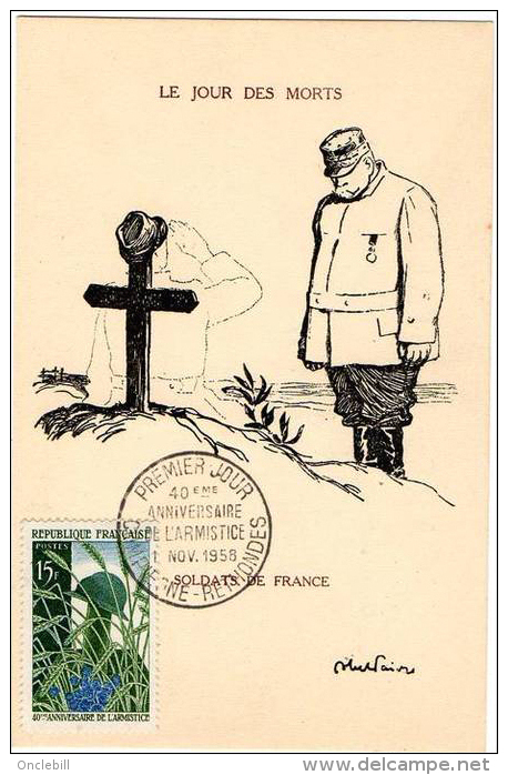 Abel Faire Croix Bois 1918 Carte Maximum 40ème Anniversaire 1958 RARE état Superbe TOP+++ - Faivre