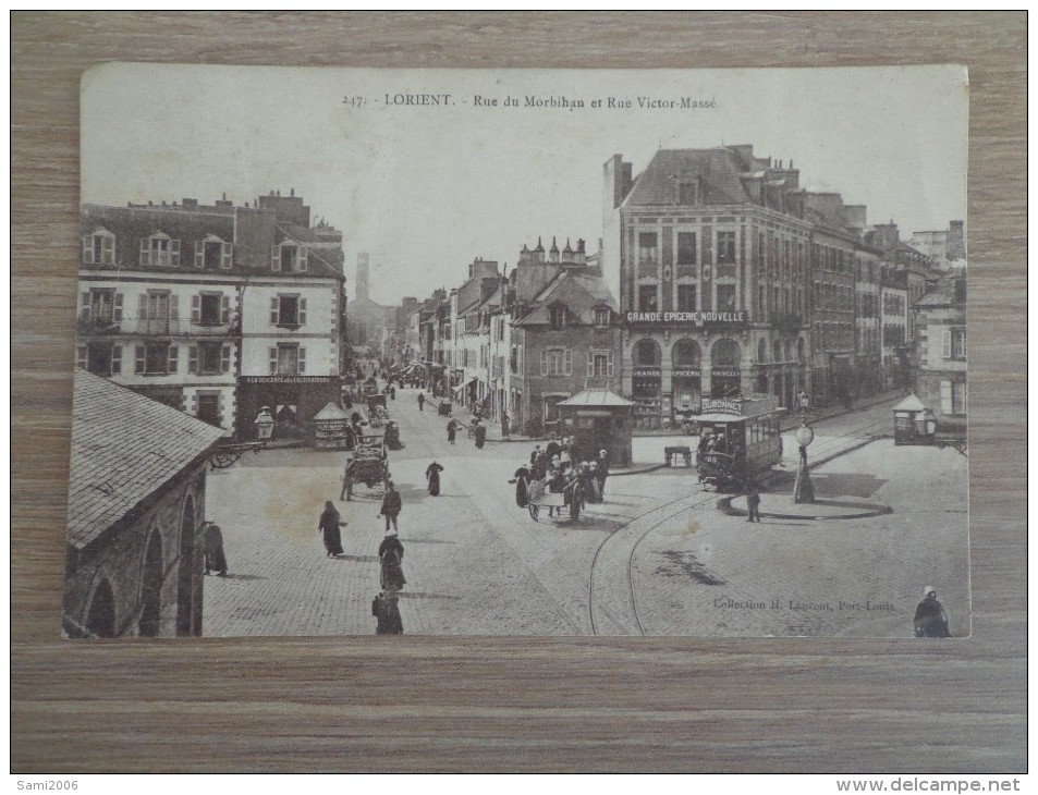 CPA  56 LORIENT RUE DU MORBIHAN ET VICTOR MASSE TRAMWAY - Lorient