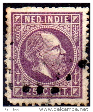 NETHERLANDS INDIES 1870 King William III - 25c  - Purple FU - Niederländisch-Indien