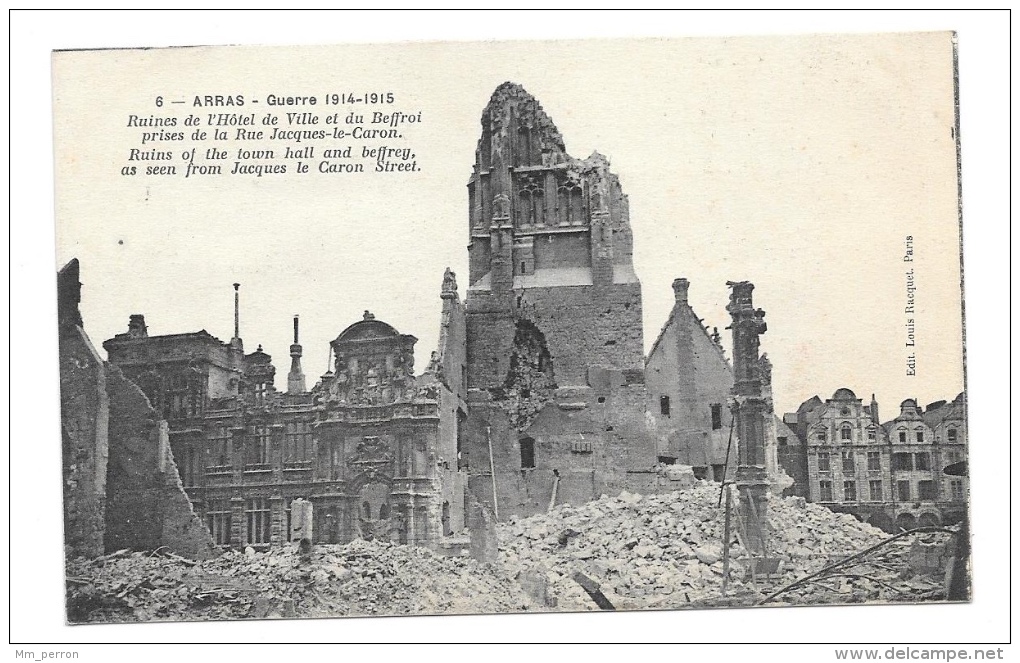 (4516-62) Arras - Ruines De L'Hôtel De Ville Et Du Beffroi - Guerre 1914-1915 - Arras