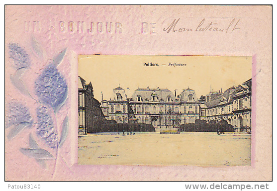 86. POITIERS. LA PREFECTURE. CARTE DOUBLE UN BONJOUR - Poitiers