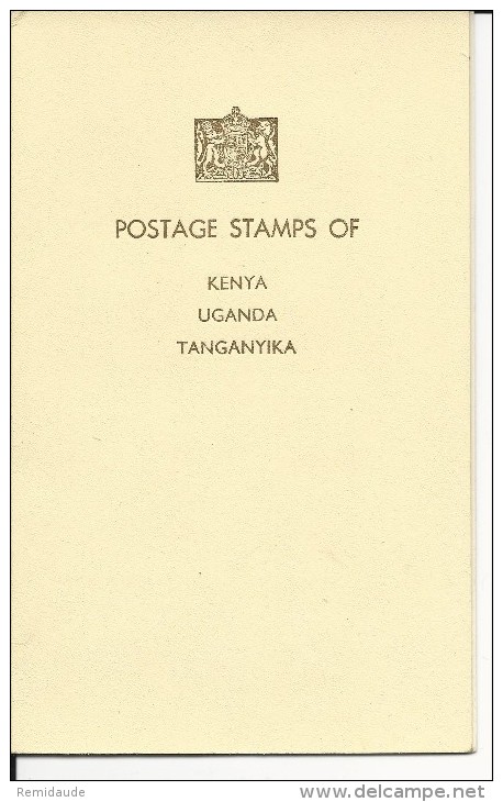 KENYA UGANDA TANGANYIKA - PLAQUETTE OFFICIELLE DES TIMBRES De La SERIE 1938/1950 - COTE De TIMBRES > 100 EUROS - Kenya, Uganda & Tanganyika