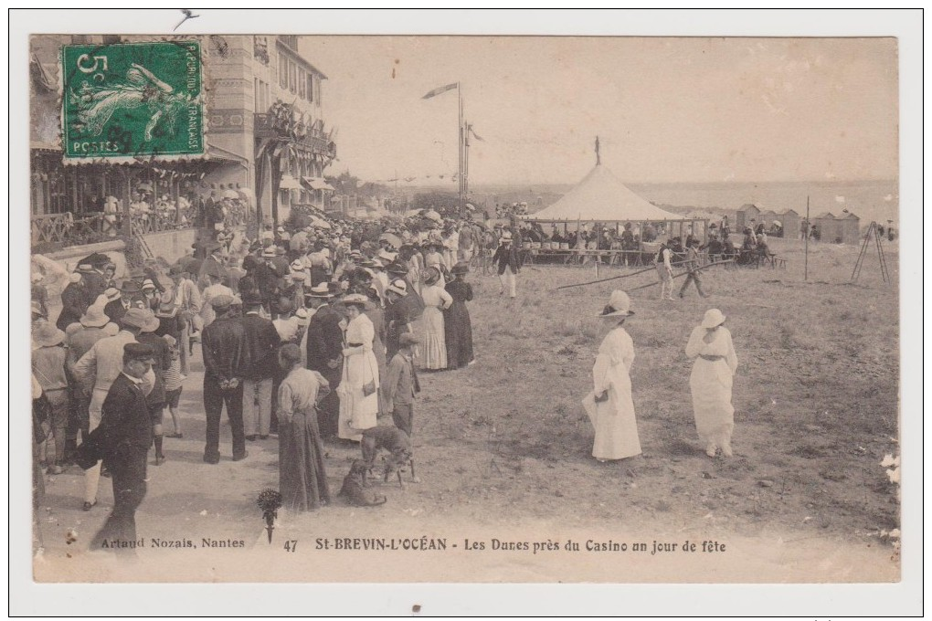 CPA - ST SAINT BRÉVIN L'OCÉAN (Loire-Atlantique) - Les Dunes Près Du Casino Un Jour De Fête / Circulé En 1914 - Saint-Brevin-l'Océan