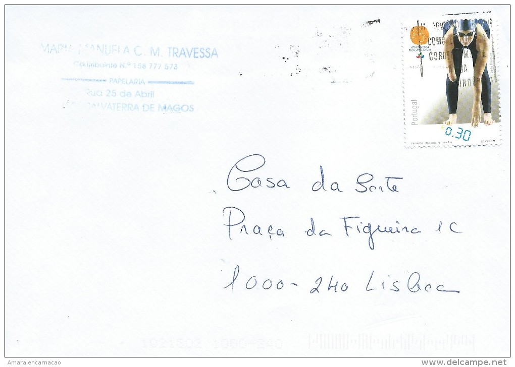 TIMBRES - STAMPS - LETTRE - LETTER - PORTUGAL - JEUX OLYMPIQUES ATHÉNES 2004 - PARALYMPIC - Sommer 2004: Athen - Paralympics