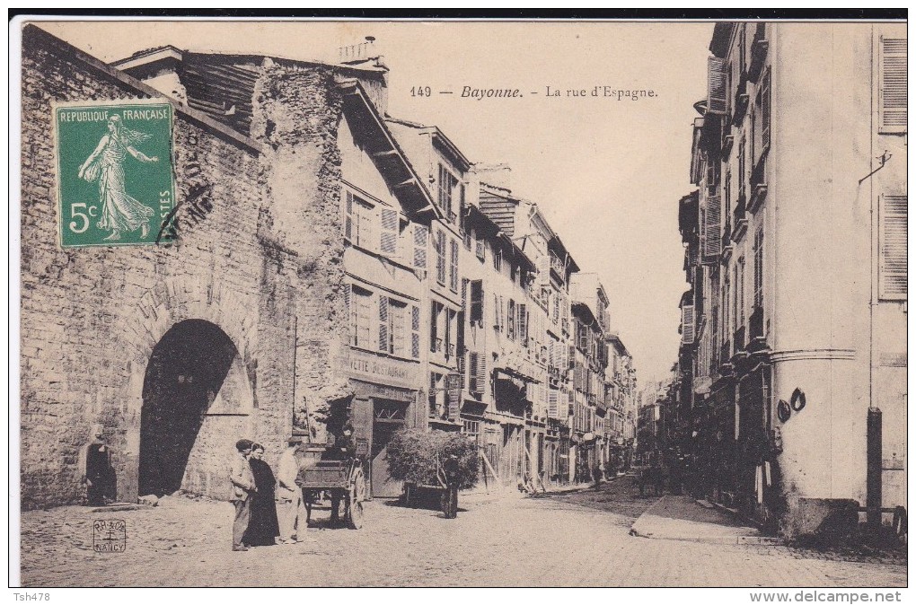 C P A ----64---BAYONNE---la Rue D'espagne---voir 2 Scans - Bayonne