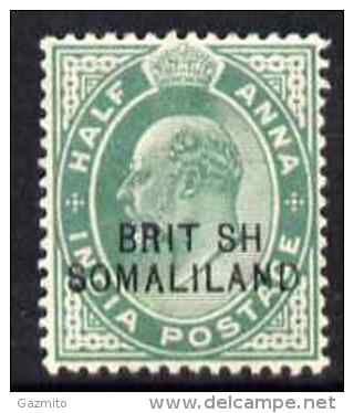 Somaliland 1903, KE7 Opt At Bottom On 12a With BRIT SH Error, Mounted Mint SG25a - Somaliland (Herrschaft ...-1959)