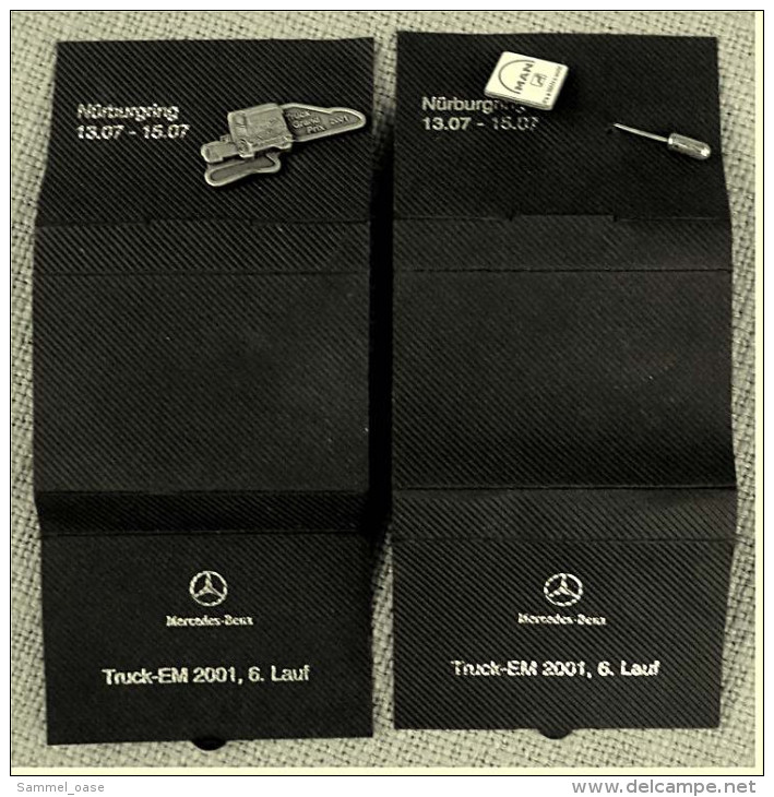 Anstecknadel Und Pin  -  MAN Mercedes Benz  -  Truck EM , Nürburgring 2001 - Trucks