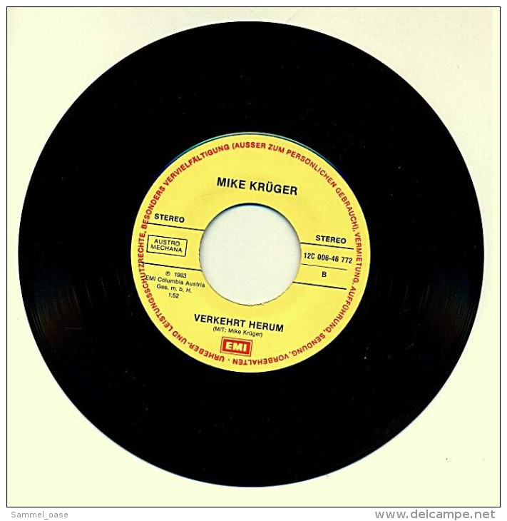 Seltene 7" Single Mike Krüger  -  Ö3 Verkehrsdienst / Verkehrt Herum  ,  Von EMI 1983 - Other - German Music