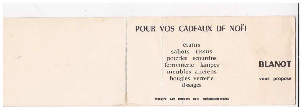 Carte 2 Volets:  BLANOT Vous Propose  - 2 Scans - - Other & Unclassified