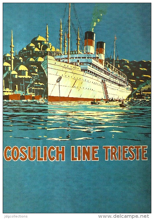 # OCEAN LINER Art Print Stampa Gravure Poster Druck Ship Atlantic Travel Vintage Italy America Trieste Turkey Istanbul - Decorazione Marittima