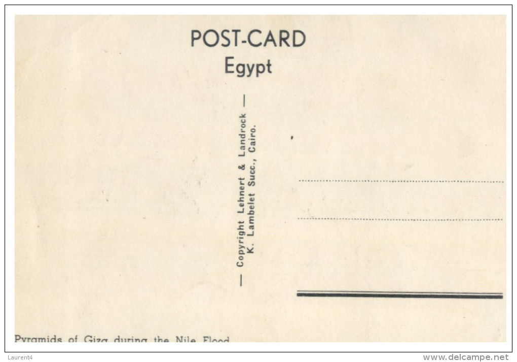 (236) (very Old Postcard - Carte Ancienne) Egypt - Cairo Pyramid During Nile Flood - Pyramiden