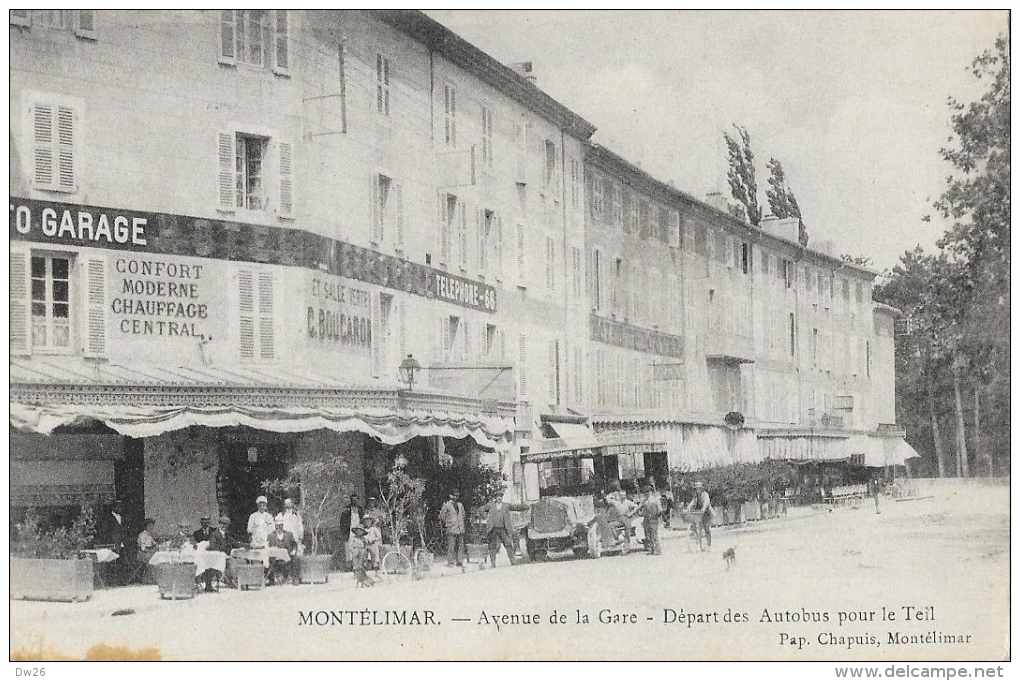 Montélimar - Avenue De La Gare - Départ Des Autobus Pour Le Teil - Papeterie Chapuis - Carte Non Circulée - Montelimar