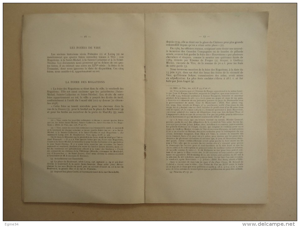 Histoire - 5 revues - V.  HUNGER - Ville de VIRE,  Exécutions Criminelles, Foires, Moulins, Vicomtes, Procureur..