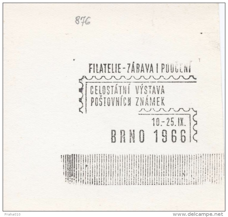 J2213 - Czechoslovakia (1945-79) Control Imprint Stamp Machine (R!): Nationwide Stamp Exhibition BRNO 1966 - Probe- Und Nachdrucke