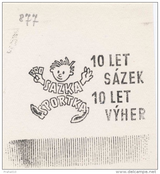 J2212 - Czechoslovakia (1945-79) Control Imprint Stamp Machine (R!): 10 Years Of Betting; 10 Years Of Winnings - Essais & Réimpressions