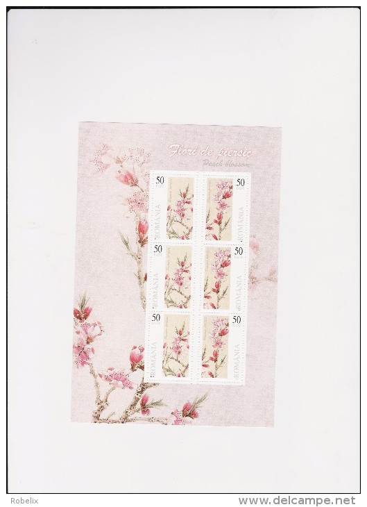ROMANIA 2011  PEACH BLOSSOM  Sheet With 6 Stamps(3 Sets)    MNH ** - Nuovi