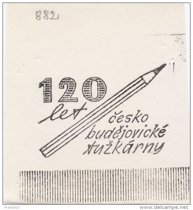 J2219 - Czechoslovakia (1945-79) Control Imprint Stamp Machine (R!): 120 Years Old Pencil Factory In Ceske Budejovice - Ensayos & Reimpresiones