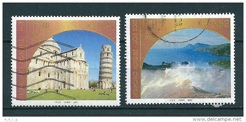 2002 PISA ISOLE EOLIE UNESCO SERIE COMPLETA  USATO - 2001-10: Usati