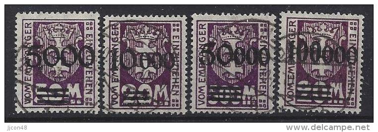 Germany (Danzig) 1923  Portomarken  (o)  Mi.26 II - 29 II - Other & Unclassified