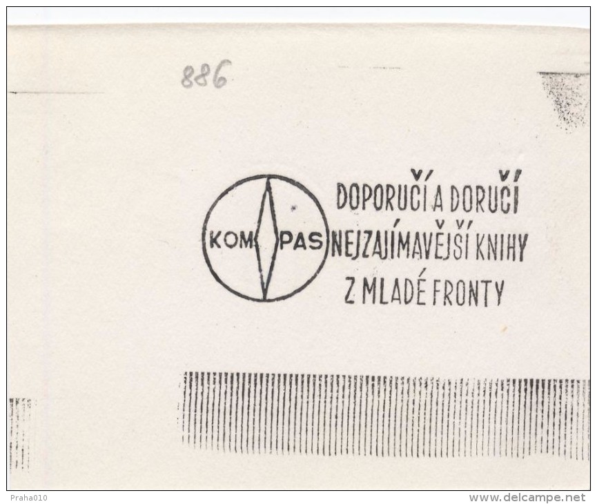 J2228 - Czechoslovakia (1945-79) Control Imprint Stamp Machine (R!): "Compass" Recommend & Deliver Most Interesting Book - Proeven & Herdrukken